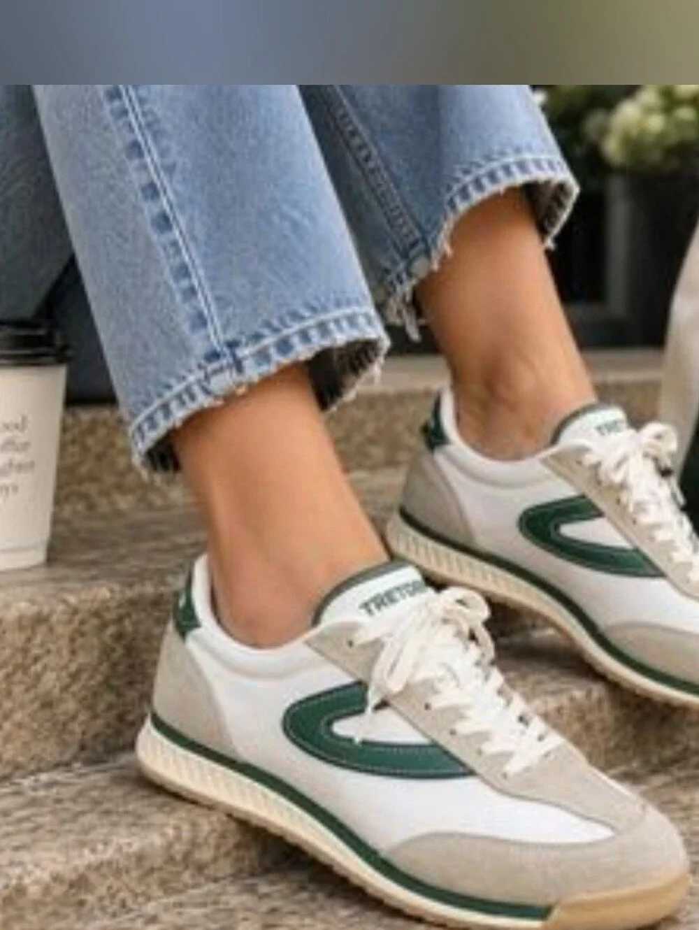 TRETORN Kristine Low Profile Sneakers Retro Green White Shoe Size 10